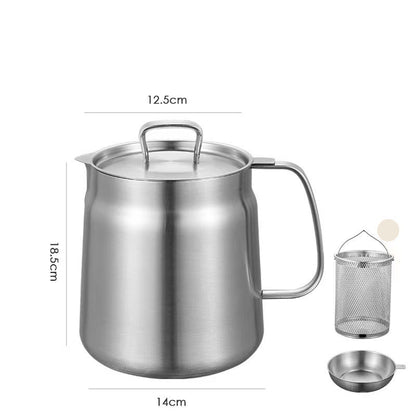 Stainless steel pot with lid and accessories on a white background